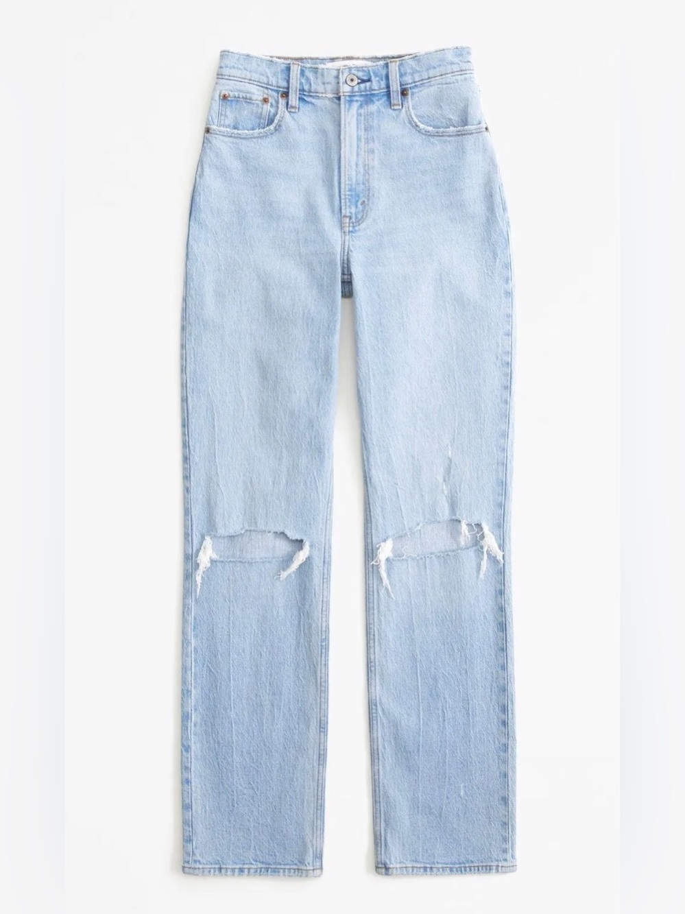 Abercrombie & Fitch The 90s Straight Ultra High Rise Curve Love Light Wash
